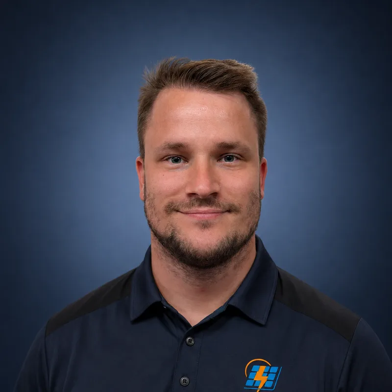 Porträt von Fabian Bergmann im Bergkonn-Poloshirt